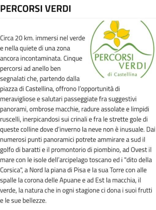 Appartamento Bellavista Castellina Marittima Exteriér fotografie